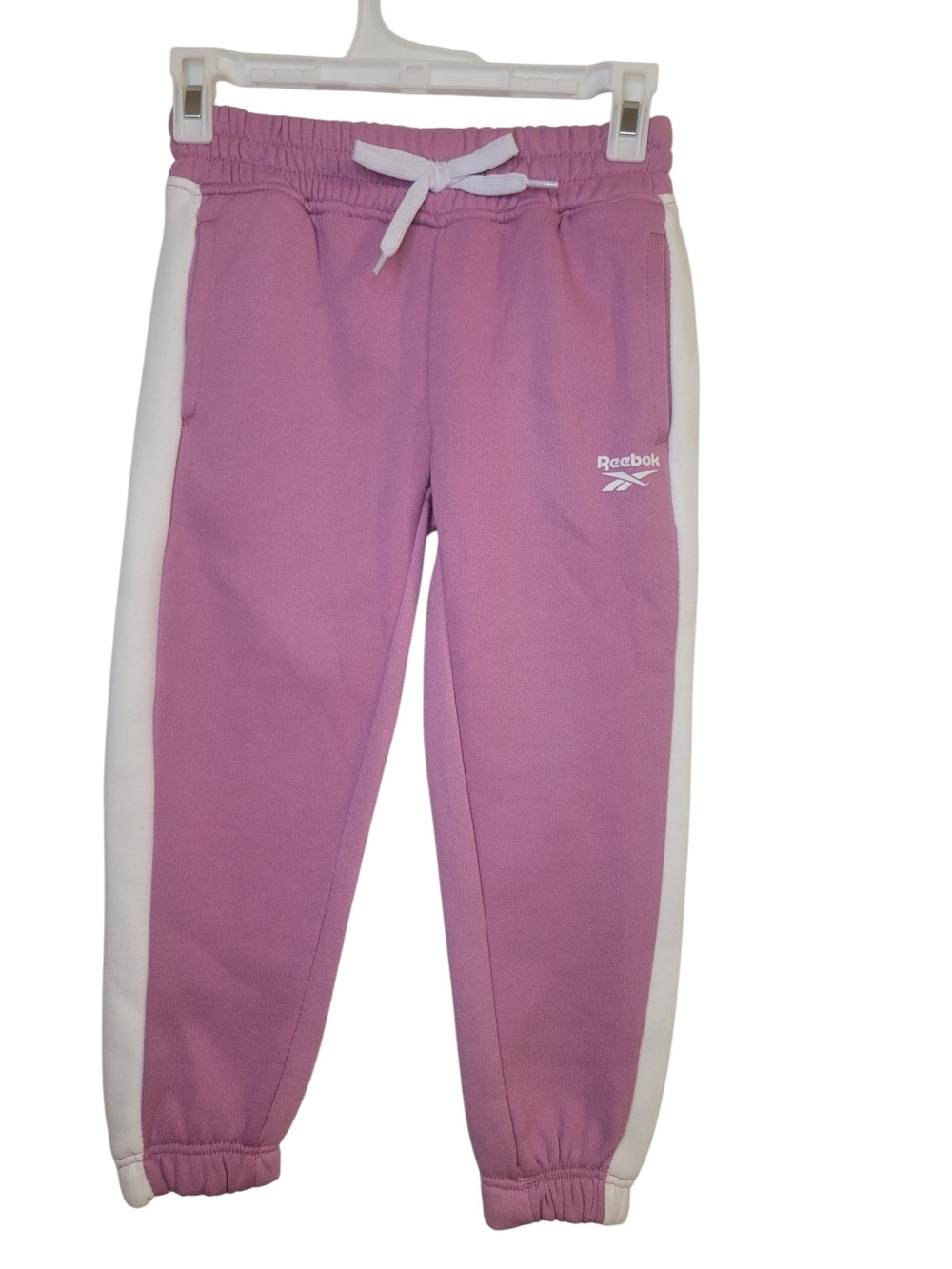 Reebok Kids' Pink Jogger Pants with White Side Panels